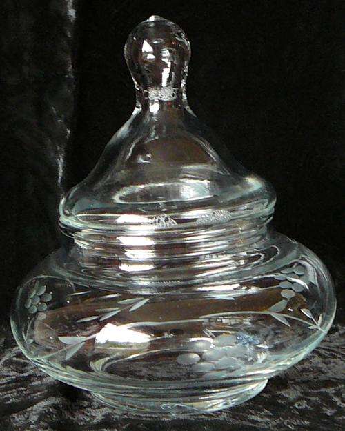 Stunning Glass Container with Grape Design