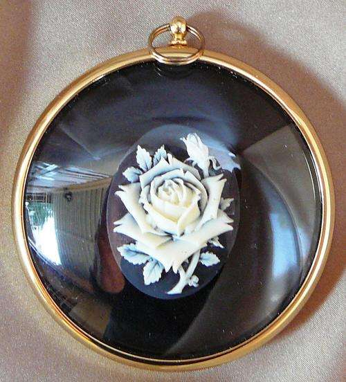 A Single Rose in Cameo A Miniature by Peter Bates