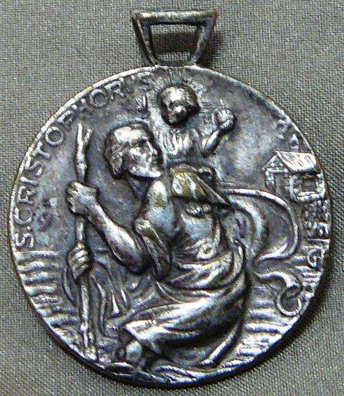 Vintage Pendant S. Christophorus Pope Pius XII