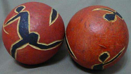 A Pair of Painted Monkey Oranges