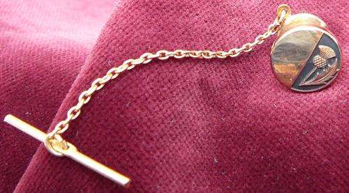 Gold Coloured Tie Pin with Thistle Emblem