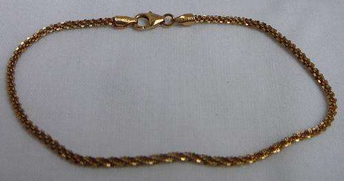 9ct Gold Plated Twisted Silver 925 Bracelet