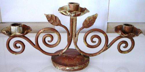 Vintage Wrought Iron Candle Holder