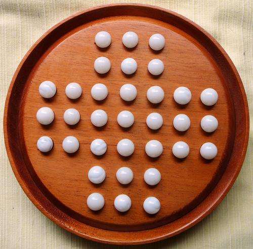 Handmade African Mahogany Solitaire Board