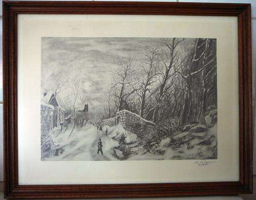 Signed Copy No 54 of a Snow Scene by G. Reynaert