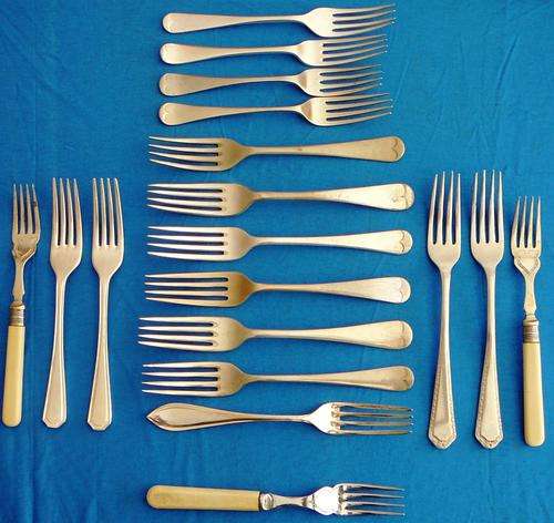 18 Assorted Plated Forks