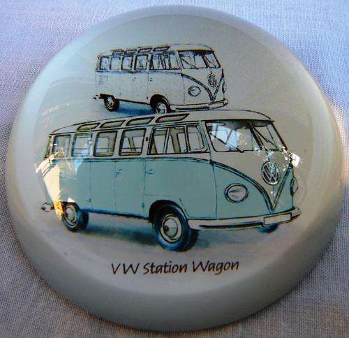 VW Station Wagon Glass Paperweight