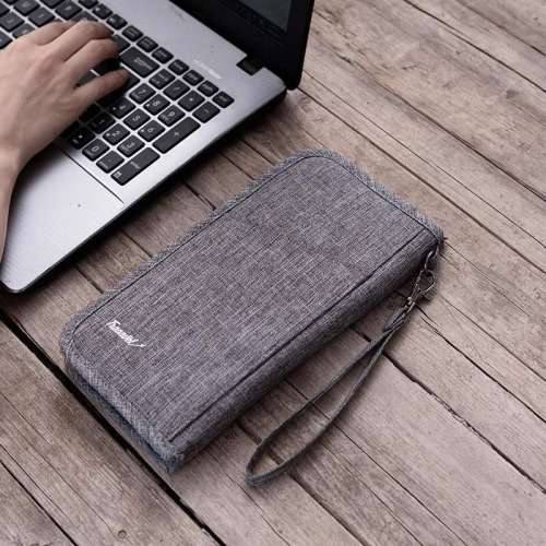 Traavel-Smart Water-resistant Passport Wallet With Strap - Navy