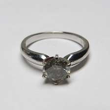 1.08 CT ROUND CUT FANCY DIAMOND SOLITAIRE RING 14K WHITE GOLD