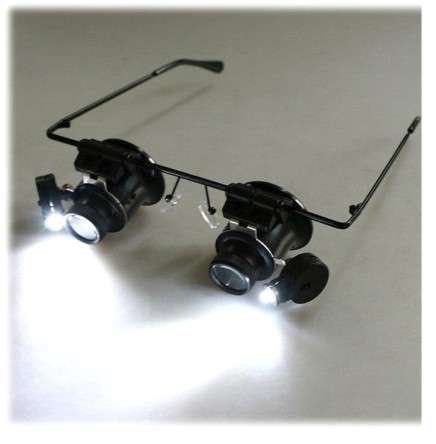Jeweler Watch Repair 20X Binocular Magnifier Magnifying Loupe Lens LED Light