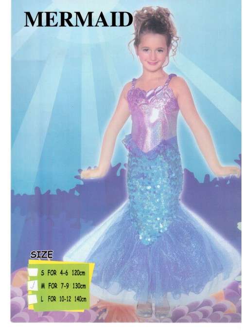 MERMAID DRESS UP COSTUME Age 4-6 years