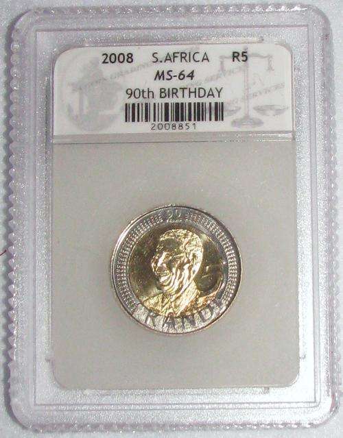 MS64 Graded R5 Mandela Coin