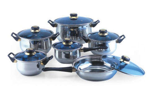 12 PCS Stainless Steel Pot Set With Glass Lid -CRAZY R1 AUCTION!!!