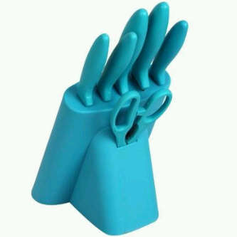 6pcs Knife Set with Scissors and Block