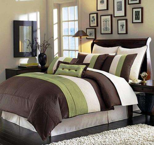 7 Piece Comforter Set Alloy Stripe - QUEEN