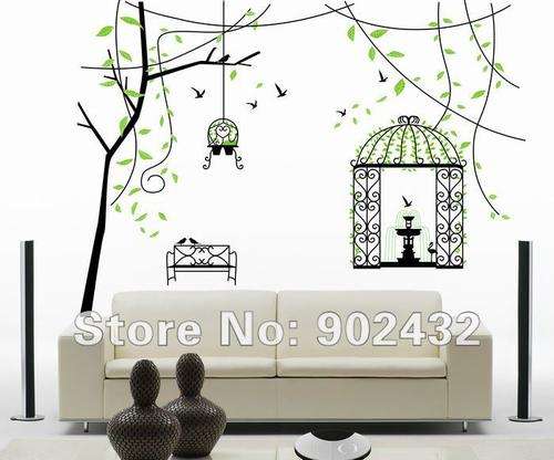 Removable Wall Stickers,Tree & Birds Home Decorative Mural wall decals