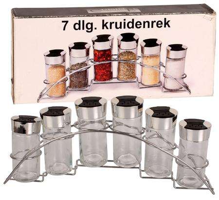 6 Spice Jars With Metal Stand
