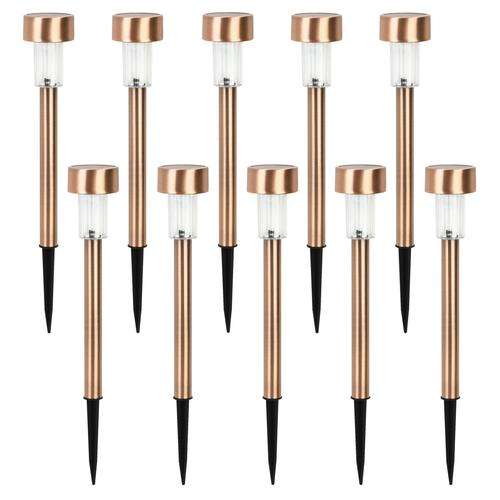 Set Of 16 Stainless Steel Solar Garden Lights