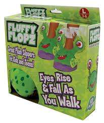 Fluffy Flopz Dotty the Alien Plush Slippers for Kids and Teens with Moveable Ears When You Walk