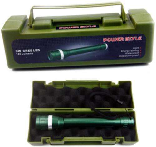 Power Style 3W Cree LED 180 lumens 3-Mode Zoomable LED Flashlight Torch With plastic box