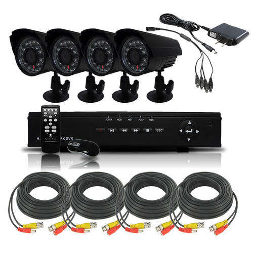 4CH full D1 H.264 DVR Security System with 4 CMOS Indoor/Outdoor Night Vision Surveillance Camera's