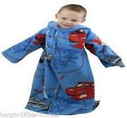 DISNEY CARZ Childrens Child Boys Sleeved Warm Fleece Cosy Blanket
