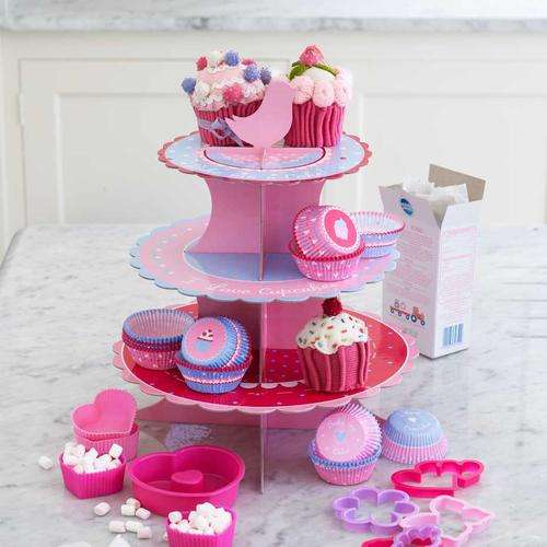 3 Tier Flower Card Cake Stand