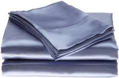 New LIGHT BLUE Charmeuse Lingerie Satin Sheet Set Queen BY SCENT-SATION
