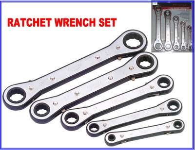 5 Piece Metric Ratchet Ring Spanner