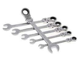 6 Pc Flex Head Gear Wrench Set 8mm - 19mm