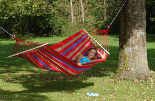 2.0x0.8m Canvas Hammock With Spreader Bars