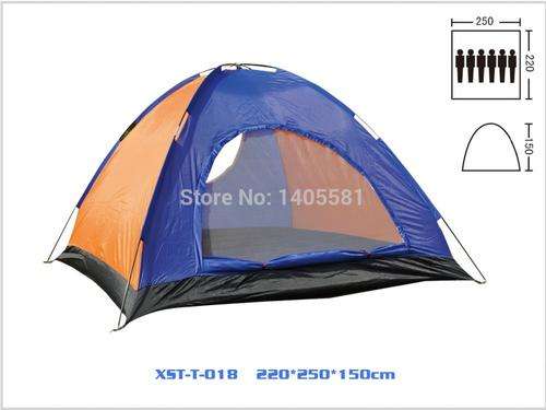 Single layer one-door camping tents for 6 person Development size 220*400*180cm,Waterproof index: 10