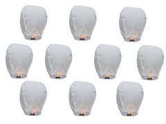20 White Sky Lanterns