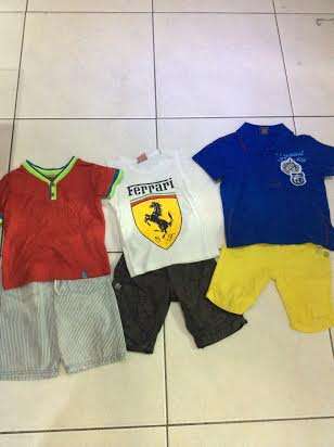 3 Sets of Boys Shorts & Tops