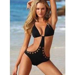 SEXY BLACK CUT OUT MONOKINI