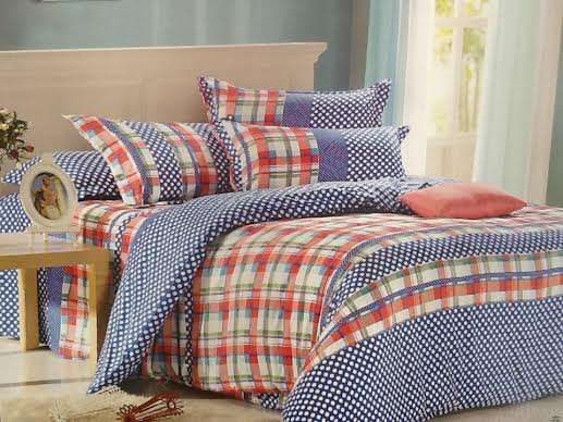 6 PIECE QUEEN SIZE COTTON FEEL DUVET COVER SET