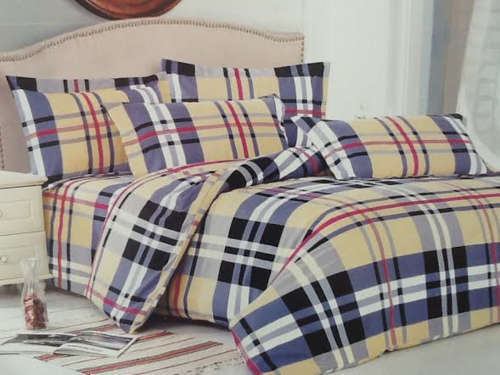 6 PIECE QUEEN SIZE COTTON FEEL DUVET COVER SET