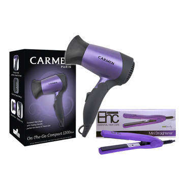 Combo - CARMEN & ENC - Mini Hairdryer & EHC Mini Hair Straightener