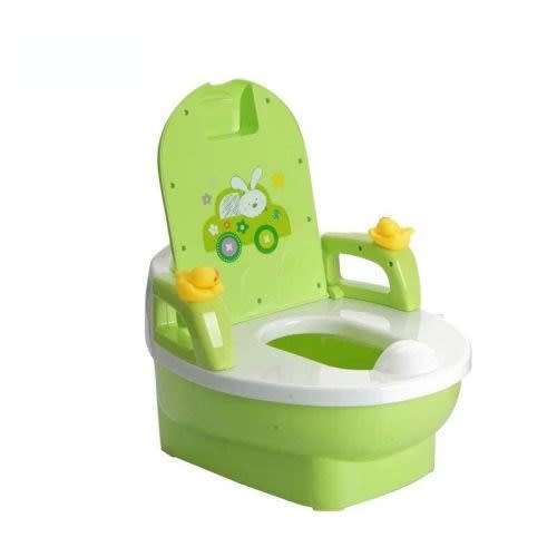 Children's Potty Trainer Pink/Green with 5 Plastic Ducks