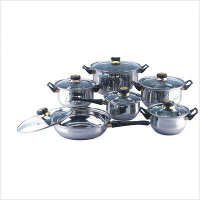 12 PCS Stainless Steel Pot Set With Glass Lid -CRAZY R1 AUCTION!!!