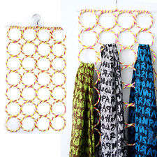Hanger Design w/ 28 Ring Slots Shawl Scarf Belt Tie Closet Organizer Holder Hook