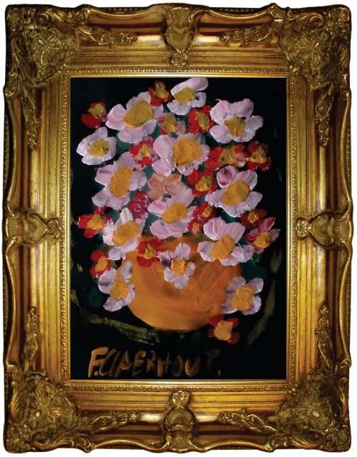LARGE CLAERHOUT ORIGINAL! Signed & Dated - Flowers - Comes with COA 42cm x 30cm!!! STUNNING!!!