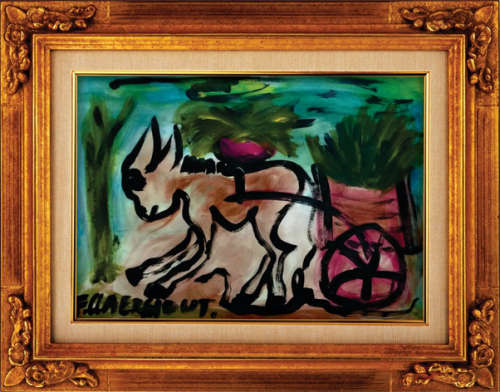 Massive Claerhout Acrylic Artwork! Famous Donkey (60cm x 42cm) GREAT INVESTMENT ART!!! COA included!