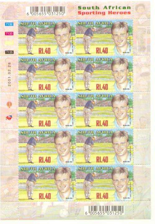 2001 SPORTING HEROES  FULL SHEET MINT ERNIE ELS