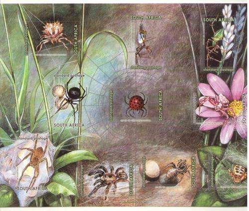 RSA 2004 WONDER WORLD OF SPIDERS FULL SHEET ( 10 STAMPS)