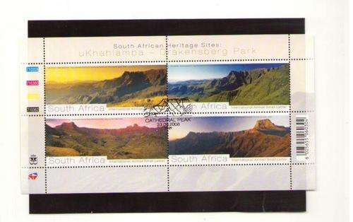 2008  SOUTH AFRICAN HERITAGE SITES DRAKENSBERG PARK M/SHEET CTO
