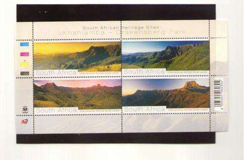 2008  SOUTH AFRICAN HERITAGE SITES DRAKENSBERG PARK M/SHEET MINT