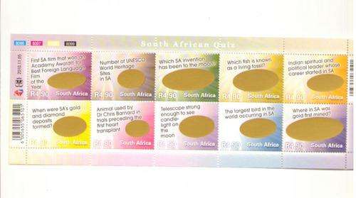 2010 SOUTH AFRICAN QUIZ FULL SHEET MINT
