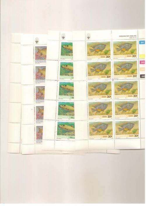 NAMIBIA 1992 FRESHWATER ANGLING SET OF FULL SHEETS MINT