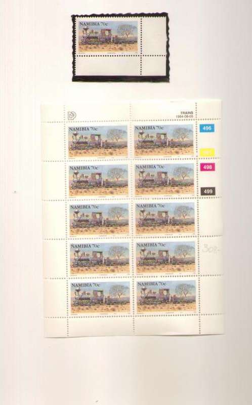 NAMIBIA 1994 STEAM LOCOMOTIVES  F/SHEET 70C MINT + S/S MINT